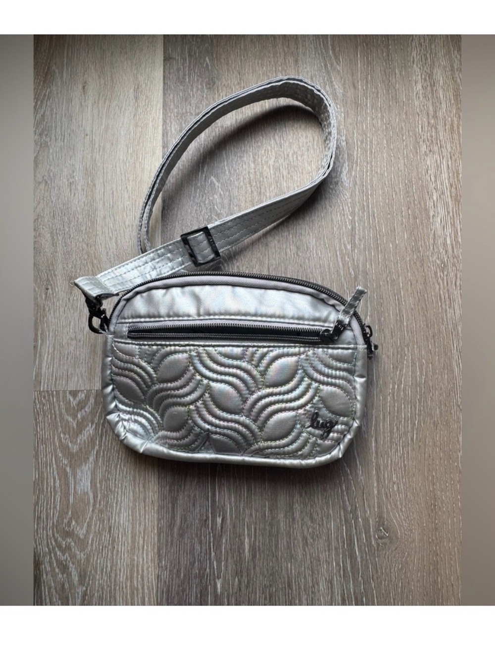 - -Not available - - Lug silver quilted crossbody bag in ice pop